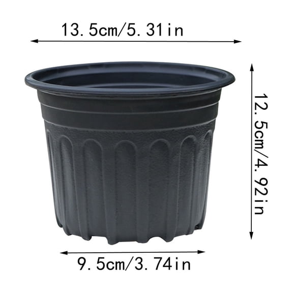 5 Pieces 1 Gallon Plastic Nursery Pots for Home Gardeners Durable Seedling Starter Containers with Drainage Holes for Indoor and Outdoor Plant Cultivation