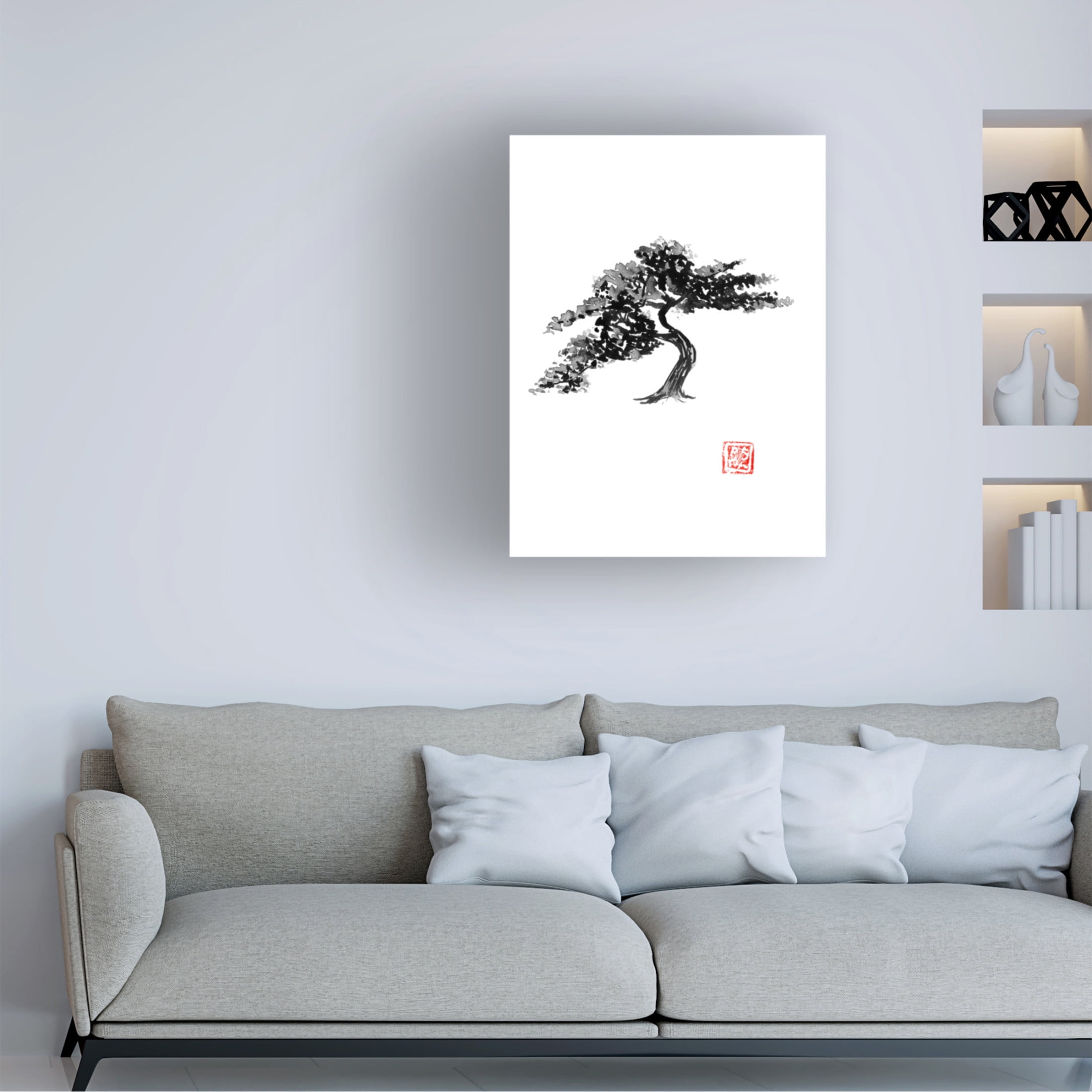 Canvas Wall Art - Pechane 'Bonsai' Wall Art for Living Room, Bedroom, or Office Décor by Trademark Fine Art - 18 x 24 Inches