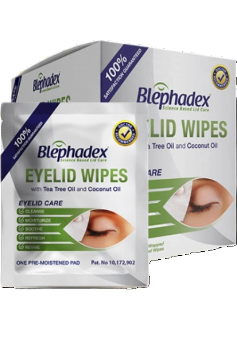 BLEPHADEX Eye lid Wipes with Tea Tree Oil and Coconut Oil, 30ct Box