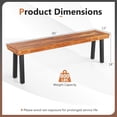 thumbnail image 3 of RELAX4LIFE 60’’ Outdoor Bench Acacia Wood, 3-Person Backless Patio Benches with Heavy Duty Metal Frame, Wooden Picnic Dining Garden Bench for Outside Backyard Park Porch, 800 LBS Weight Capacity, 3 of 17