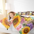 thumbnail image 4 of Homewish Kawaii Brown Donkey Full Size Comforter Sets, Cartoon Farm Animal Bedding Comforter Set, Sunflower Floral Print Bedding Sets, Ultra Soft Bedroom Decor, 3 Pieces, 4 of 8