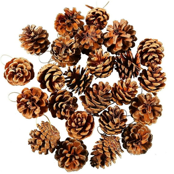 24pcs Christmas Pine Cones Bauble Tree Party Hanging Decoration Ornament