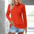 thumbnail image 2 of Baberdicy Women's Cotton Linen Embroidered Tops 3/4 Sleeve V Neck Button Casual Loose Fit Blouses T Shirts (Beige), Orange 4Xl, 2 of 6
