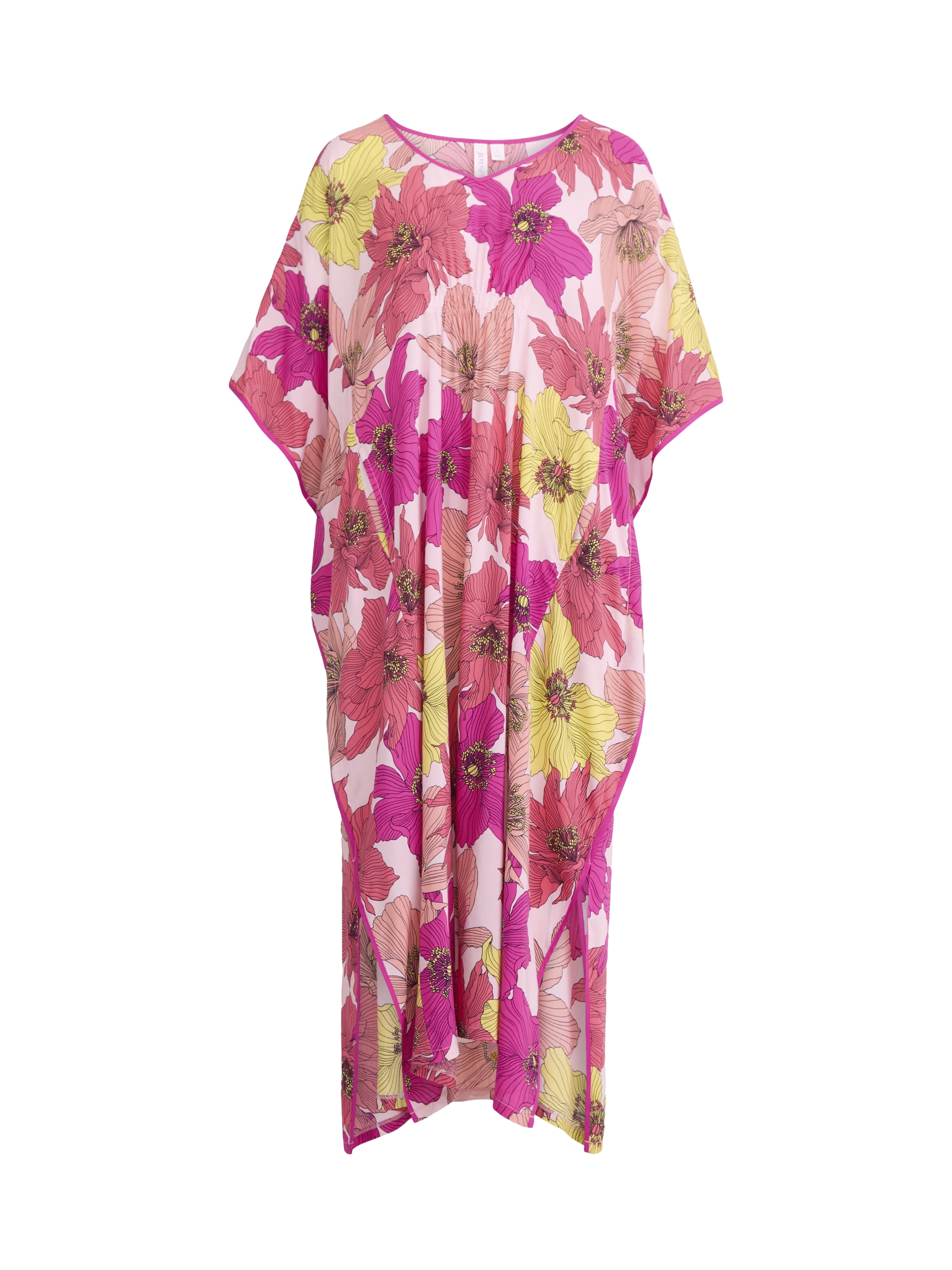 Joyspun Women’s Sleepwear Woven 46” Caftan Nightgown, S-4X