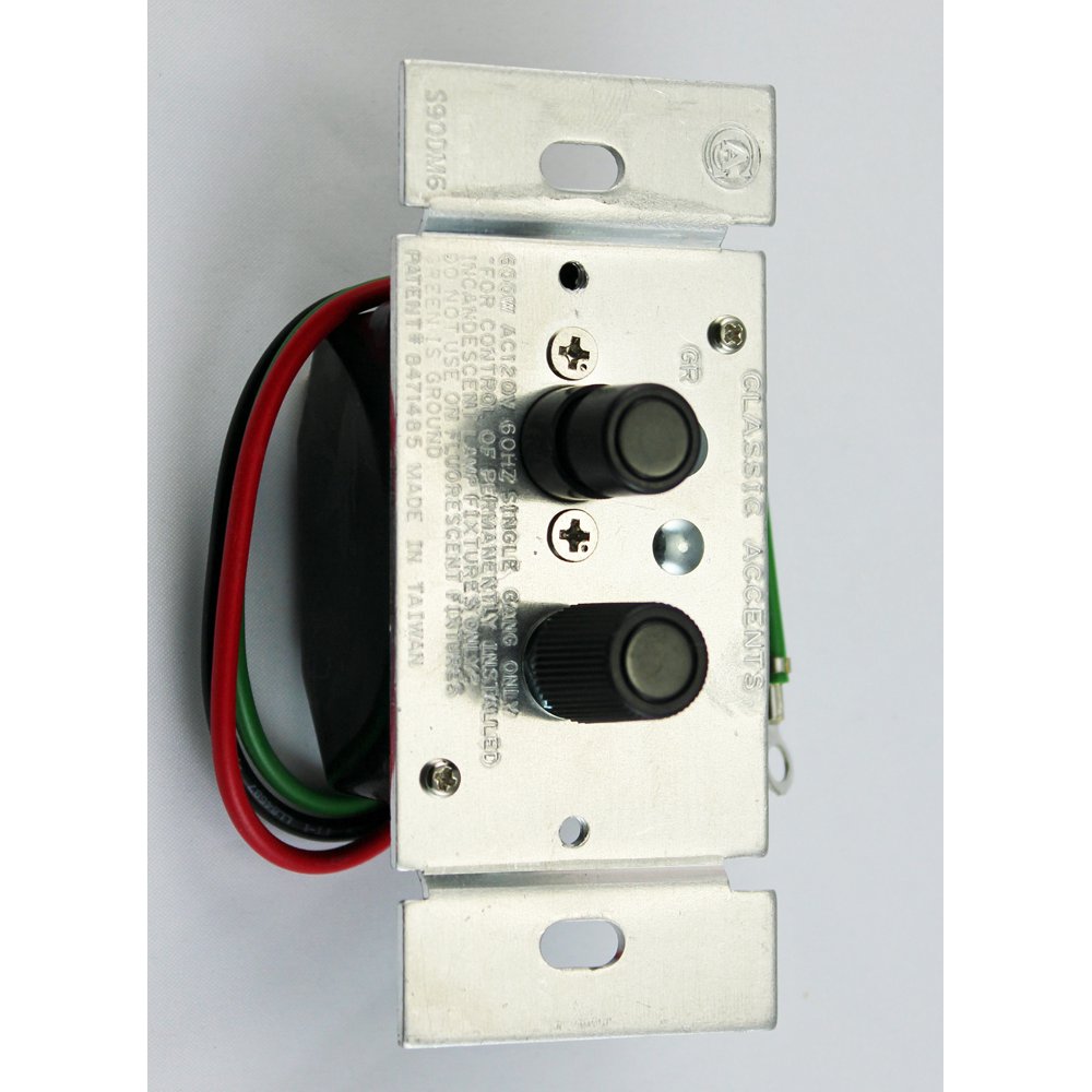 Classic Accents Single Pole Trimmed 400 Watt Black Button Antique Push