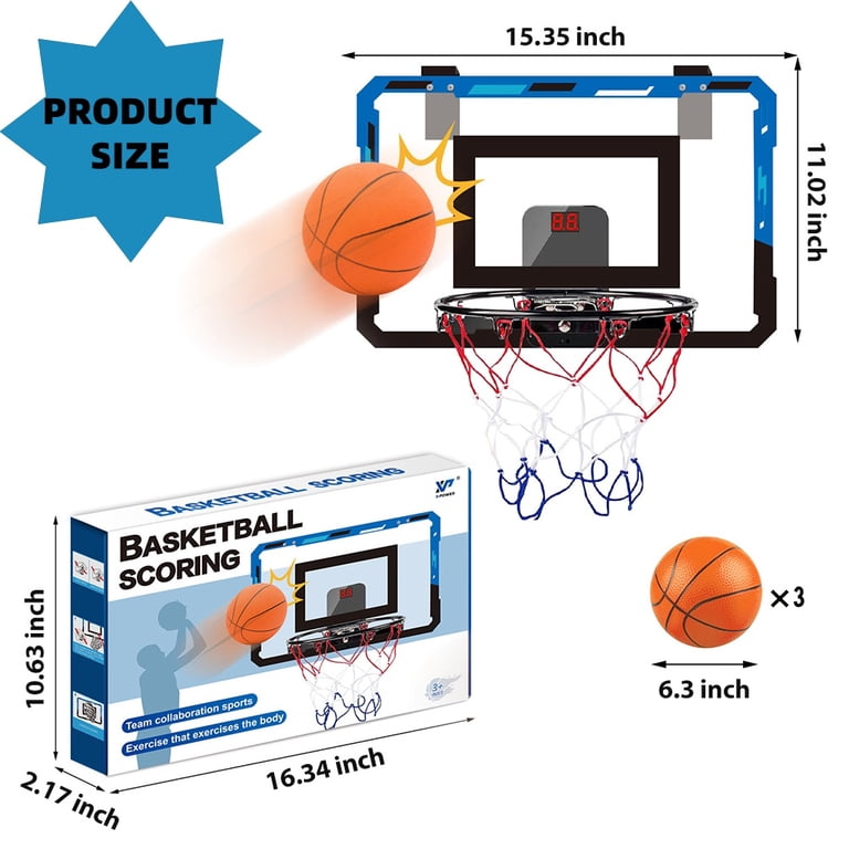 Swfoer Indoor Basketball Hoop, Electronic Scoreboard, 3 Balls photo 6