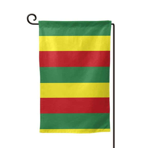 Ethiopian Flag Double Sided Garden Flag for Indoor Outdoor Decorations 12.5 * 18 Inches Square