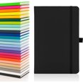 thumbnail image 1 of A5 Notebook with Lined Pages, Pen Loop, Ribbon, Medium Hardback Journal, Note, sustainably sourced paper (Black), 1 of 4