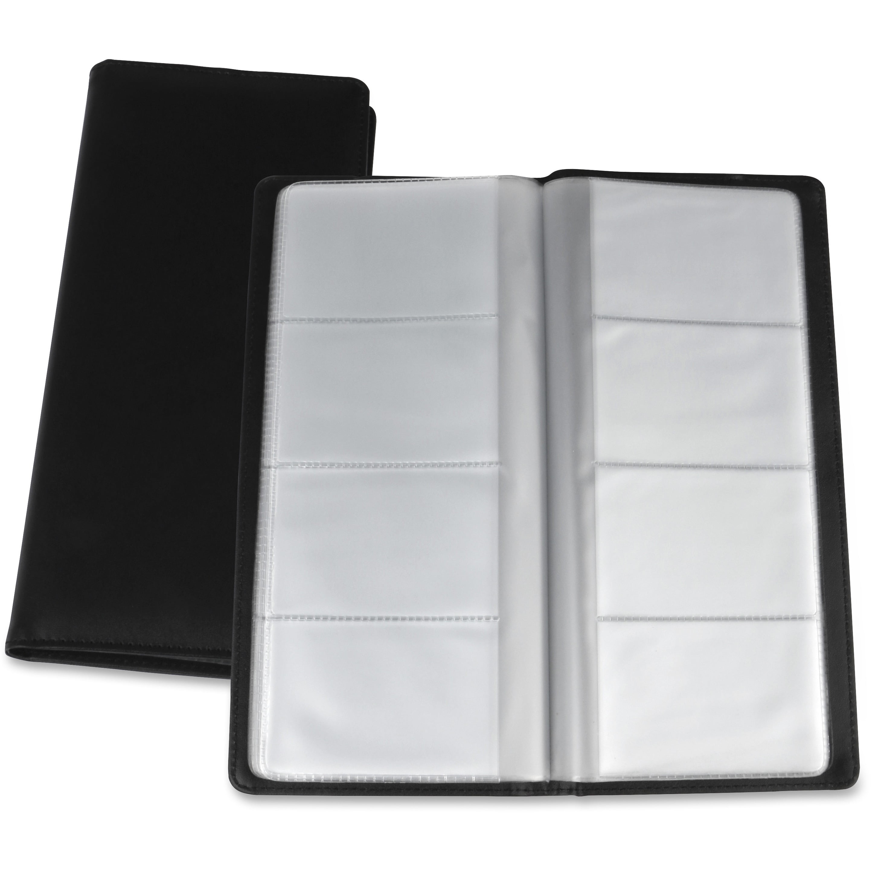 Lorell, LLR01031, Business Card Storage Holder, 1 Each, Black,Clear