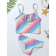 thumbnail image 2 of Toddler Girls Two Piece Swimsuit Bathing Suit Mermaid Split Bikini Swimwear Fish Scale Pattern Tankini Set Children BeachwearS Gong Bohan LED, 2 of 2