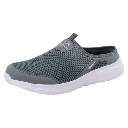 Yindaity Men S Slip On Shoes Men s Casual Canvas Loafers Slip On Breathable Flats Boat Shoes Driving Shoes Moccasins Casual Walking Shoes (Grey 8.5)
