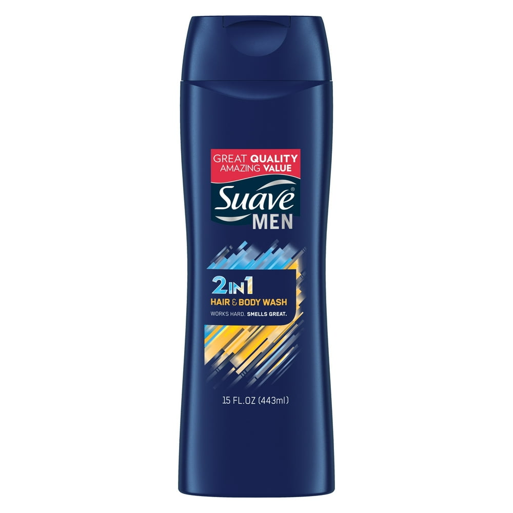 Suave Men Hair and Body Wash 2 in 1, 15 fl. Oz.
