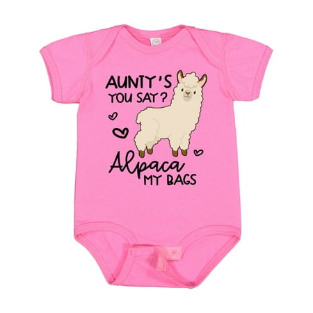 

Inktastic Aunty s You Say Alpaca My Bags Boys or Girls Baby Bodysuit