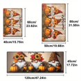 thumbnail image 2 of Happy Halloween Dwarf Image Leopard Print Top, Pumpkin Sunflower "Welcome" Light Grey Textured Background American Country Style Flannel Soft Earth Kitchen Floor Mat, Kitchen Rug Set, 2 of 5