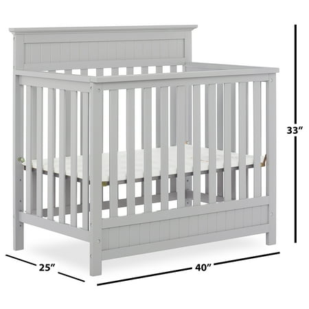 Photo 1 of Dream On Me Harbor 4-in-1 Convertible Mini Crib, Pebble Gray