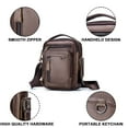 thumbnail image 3 of Leather Man Purse Shoulder Bag,Small Mens Crossbody Messenger Bags for Work,Men Satchel Handbag Leather Multi-Functional Stylish Crossbody Bag - Dark Brown, 3 of 7