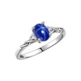 thumbnail image 5 of RYLOS Rings for Women Silver Classic Style Birthstone Ring 7X5MM Oval Gemstone &  Diamonds September Blue Star Sapphire Jewelry for Women Size 10, 5 of 7