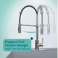 thumbnail image 4 of Tehila Grey 19 Gallon Utility Sink with High-Arc Stainless Steel Coil Pull-Down Faucet, 4 of 10