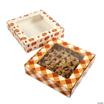 10" x 10" x 2 1/2" Fall Multicolor Cardstock Pie Boxes – 6 Pieces