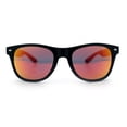 thumbnail image 5 of Mens Iconic Hipster Horn Rim Plastic Sunglasses [Black - Red Mirror], 5 of 8