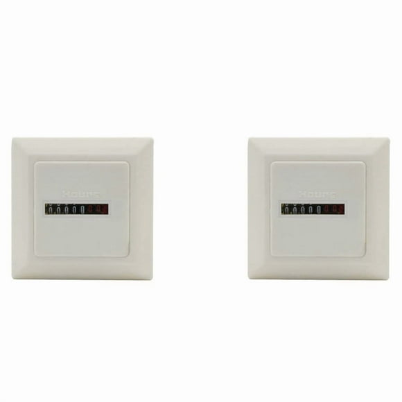 2X HM-1 Timer Square Counter Digital 0-99999.99 Gauge 0.3W AC220-240V / 50Hz AC Hour Meter Hourmeter White,2 x HM-1 Timer,White