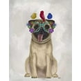 thumbnail image 2 of Fab Funky 20x24 Black Ornate Wood Framed with Double Matting Museum Art Print Titled - Pug and Flower Glasses, 2 of 4