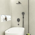 thumbnail image 5 of CASAINC 3-Spray Patterns Wall Mount Handheld Shower Head with Tub Faucet and 10 in. Shower Head 1.8 in Matte Black, 5 of 10