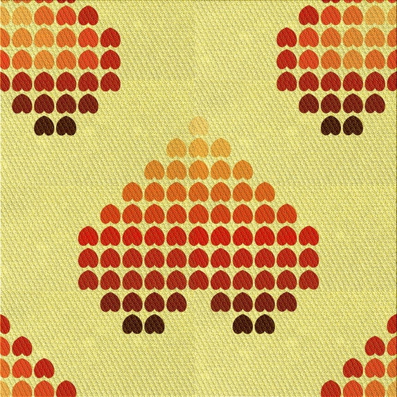 Ahgly Company Indoor Square Patterned Papaya Orange Area Rugs, 6' Square