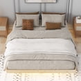 thumbnail image 6 of PORKISS Floating Bed Frame, Queen Size Wood Bed Frame with LED Lights, Modern Floating Bed, Easy to Assemble, Natural, 6 of 9