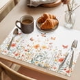 thumbnail image 3 of Pink Orange Flower Placemats Set of 4, Watercolor Butterfly Non-Slip Place Mats Washable Table Mats for Kitchen Dining Table Decorations Indoor/Outdoor, 3 of 9