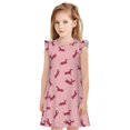 thumbnail image 1 of Fotbe Dachshund Dog Puppy Vestido de Dormir para Niñas de 3 a 10 Años, Mangas Cortas, Estilo Princesa, Pijama Camisón con Mangas Voladas-XX-Large, 1 of 6