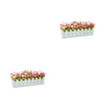 thumbnail image 4 of Bearachild Plantas de simulación de flores artificiales Valla Maceta Contenedor falso Maceta para de oficina Arreglo de boda Rosa Rosa 30 centimetros 2Conjunto, 4 of 6
