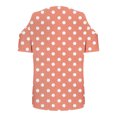 thumbnail image 5 of Cold Shoulder Tunic Tops for Women Graphic Prints V Neck Short Sleeve T-Shirts Loose Fit Summer Casual Blouses (M, Orange|Dots), 5 of 7