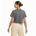 thumbnail image 3 of Women's Ideal Crop Top Round Neck Short Sleeve T-Shirt, Dark Grey, 3X-Large, 3 of 8