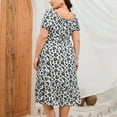 thumbnail image 4 of SMihono Robes d'Été Bohémiennes pour Femmes Grande Taille Mode Décontractée Impression Manches Courtes Col Rond, 4 of 8