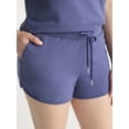 thumbnail image 4 of Joyspun Women's French Terry Short Sleeve Top and Shorts Pajama Set, 2-Piece, Sizes XS-3X, 4 of 6