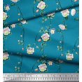 thumbnail image 3 of Soimoi Polyester Crepe Fabric Leaves & Peony Floral Print Fabric by Yard 42 Inch Wide, 3 of 5