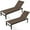 Brown, variant on Costway 2 PCS 6-Position Lounge Chair Chaise Aluminium Adjust Recliner Grey
