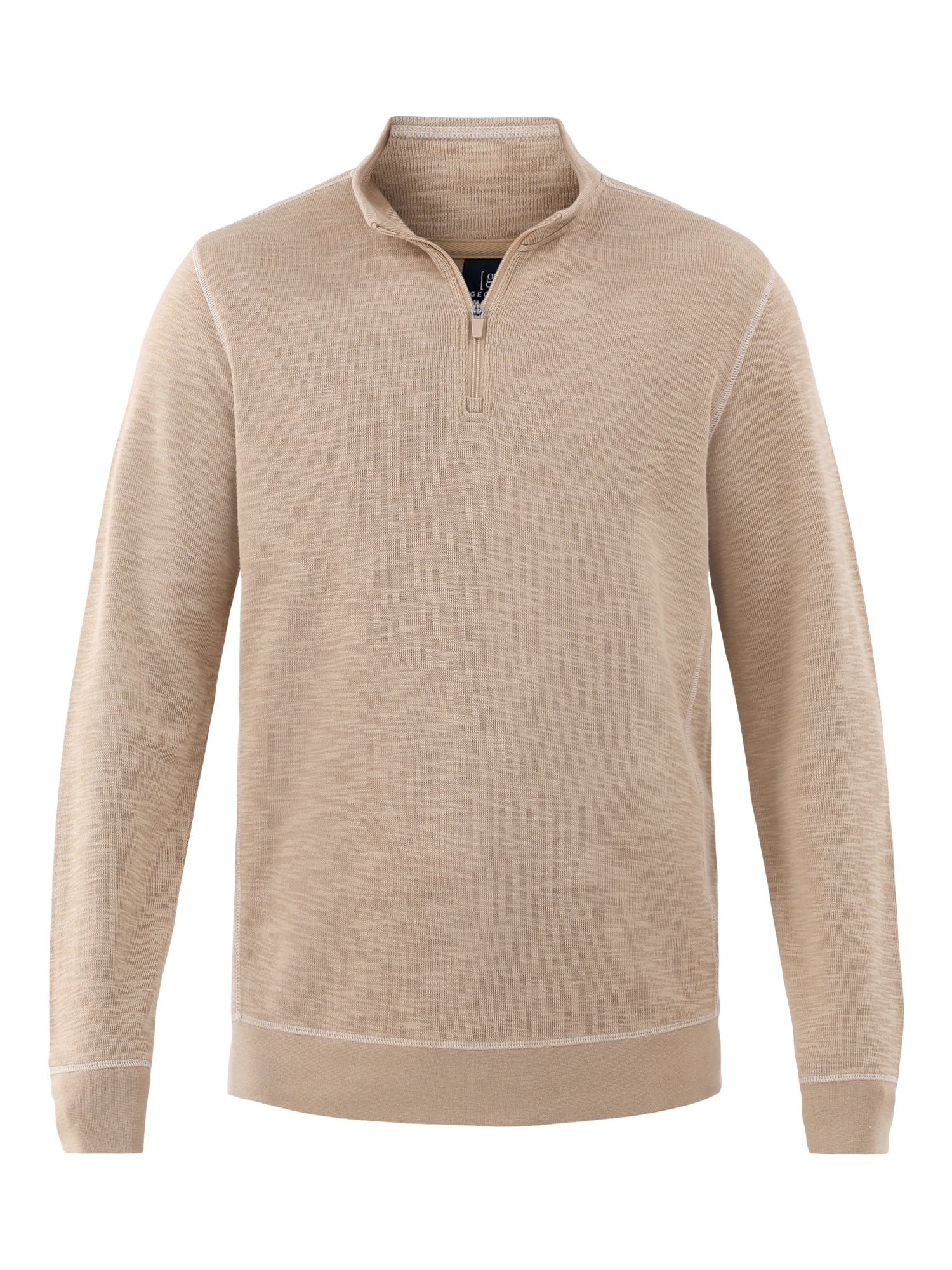 George Men's Quarter Zip Pullover with Long Sleeves, Sizes S-3XL
