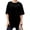 Black, variant on Summer Solid Color Women Loose T-shirt Crew Neck Casual Oversize Drop Shoulder Shirt Tops