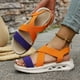 thumbnail image 5 of MKLEKYY Sandalias de Playa para Mujer, Sandalias de Playa Elásticas Transpirables de Moda de Verano para Mujer Con Tela de Patchwork, 5 of 5