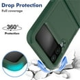 thumbnail image 6 of for Samsung Galaxy Z Flip 4 Case,Heavy Duty Drop Protection Edge Raised Rugged Shockproof/Drop Proof/Dust Proof Military Protective Tough Durable Cell Phone Cover for Men Women,Darkgreen, 6 of 6