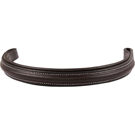Exion Browband For English Horse Bridle- Curved Shape Soft Leather Padded Designer Stitched Equestrian Browband Havana
