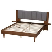 Baxton Studio Kalista Transitional Platform Bed, Queen, Walnut Brown