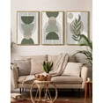 thumbnail image 3 of SHENIFY Abstract Boho Wall Art Green Sage Minimalist Mid Century Modern Geometry Canvas Prints (Set of 3) Framed, 3 of 7