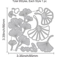 thumbnail image 2 of Troqueles de metal con forma de hojas de Ginkgo biloba para manualidades: scrapbooking, festivales, cumpleaños, bodas, tarjetas, álbumes de fotos y decoración de sobres. Acabado platino mate., 2 of 6
