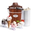 thumbnail image 1 of Máquina para hacer helados eléctrica Nostalgia - Máquina antigua para hacer helados suaves que hace yogur helado o helado en minutos - Divertido aparato de cocina - Estilo de madera vintage - Madera o, 1 of 5