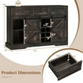 thumbnail image 3 of Gymax Wine Bar Cabinet w/LED Lights  Doors Coffee Station w/ Adjustable Shelves Racks Black, 3 of 10