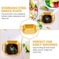 thumbnail image 2 of Stainless Steel Food Dish with Golden Color for Home Use Safe Practical and Durable 7 inch, 2 of 4