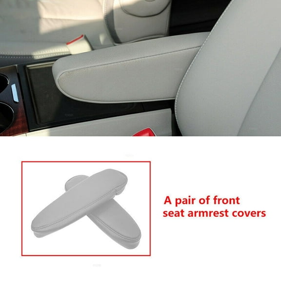 2Pcs Front Armrest Handle Leather Cover grey For Sienna 2011-2018